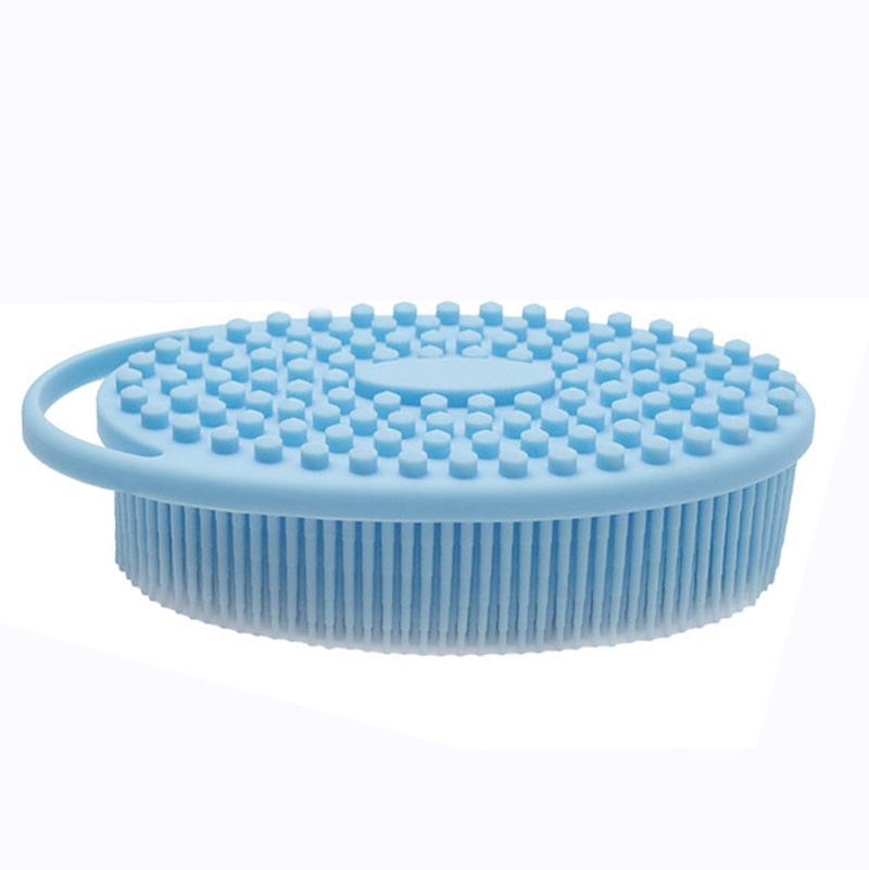 Silicone Double-Sided Bath & Scalp Brush with Lanyard for Baby & Adult Sensory Cleaning