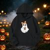 Kids Halloween Printed Hoodie, Loose Fit Casual Pullover for Boys Girls