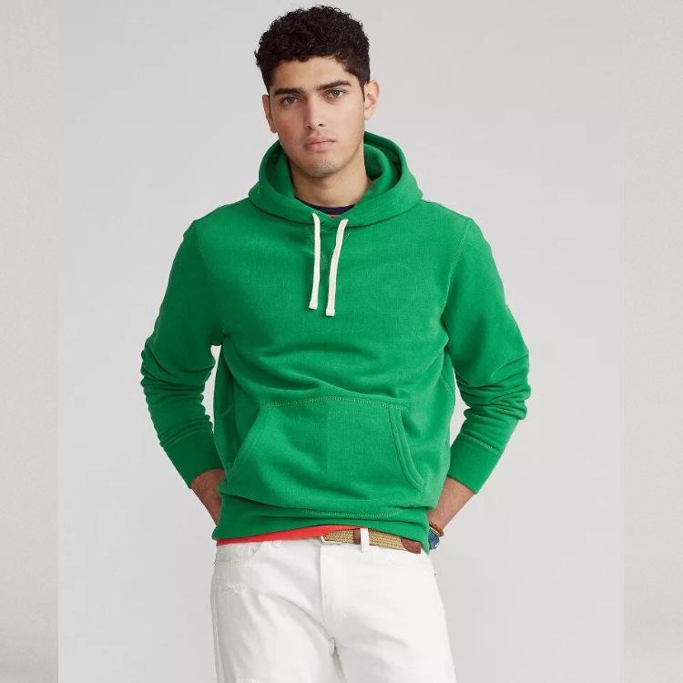 Men's Fleece-Lined Polo Sweatshirt: Autumn/Winter Small Horse Embroidery Hoodie