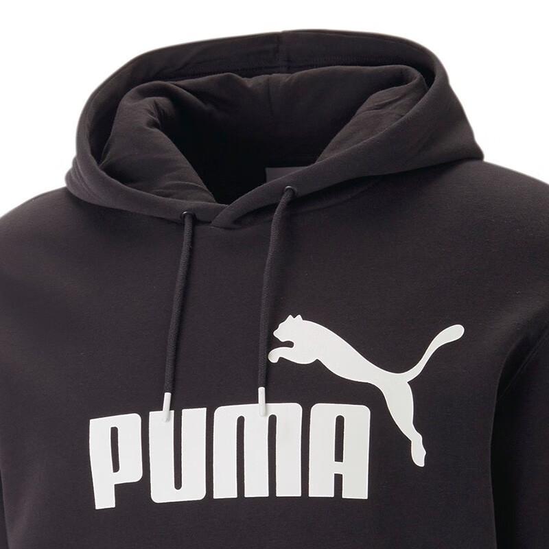 Puma Color Block Logo Print Hooded Sweatshirt Men Sweatshirt Black Gray 676667-01