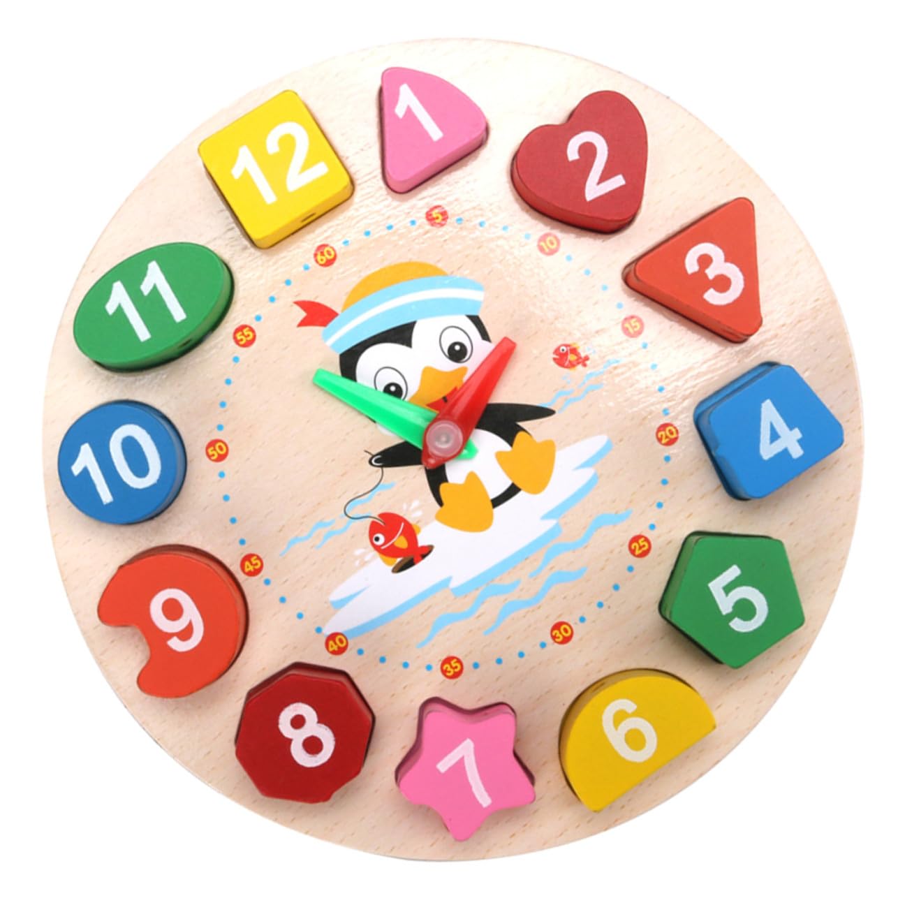 

LEDMOMO Wooden Penguin Clock, Educational Learning Toy for Kids, Practice Puzzle, Great for Time Recognition and Number Learning, Birthday Gift, Home