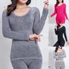 Conjunto de ropa interior térmica para mujer, Top con cuello redondo, pantalones largos, ropa interior térmica, ropa de dormir, 2 uds.