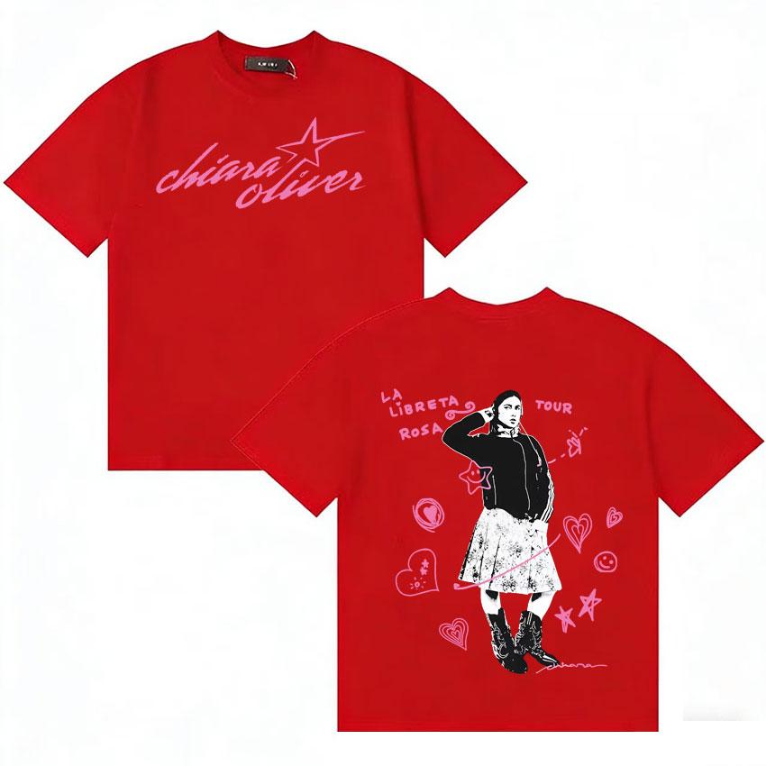

Singer Chiara Oliver Harajuku Graphics T Shirts Unisexs Womens Tshirt Hip Hop Casual High Quality Cotton Oversized T Shirts Unisex S