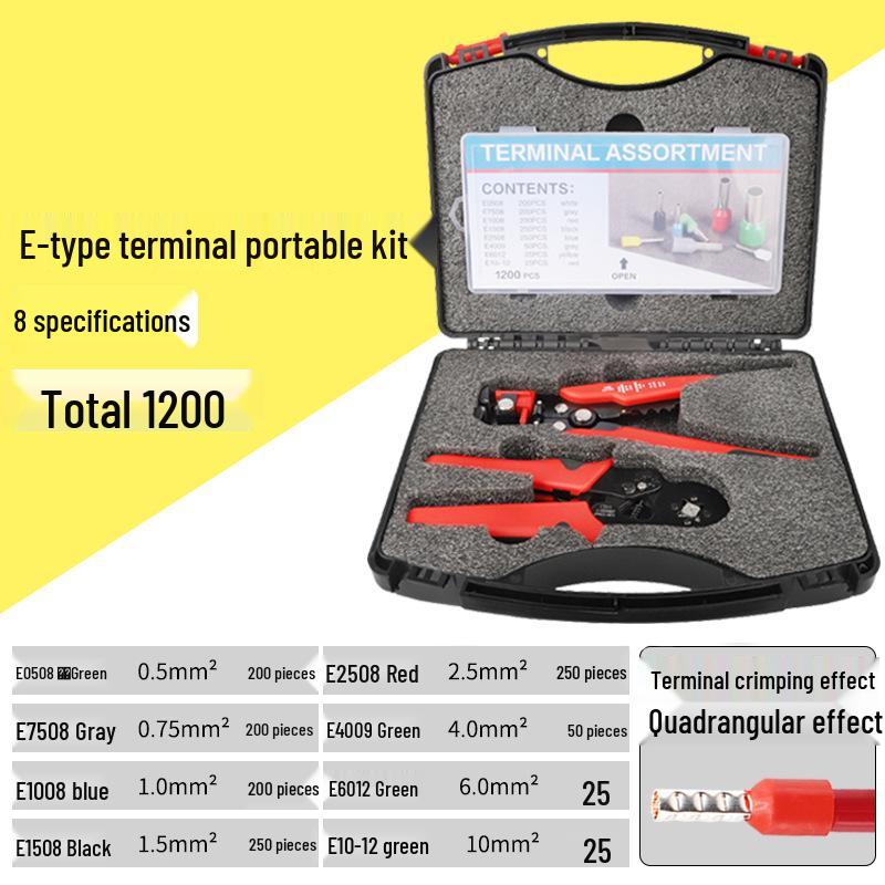 Electrician's Quad-Sided Crimping Pliers for Cold Press Copper and Wire Lugs, Terminals.