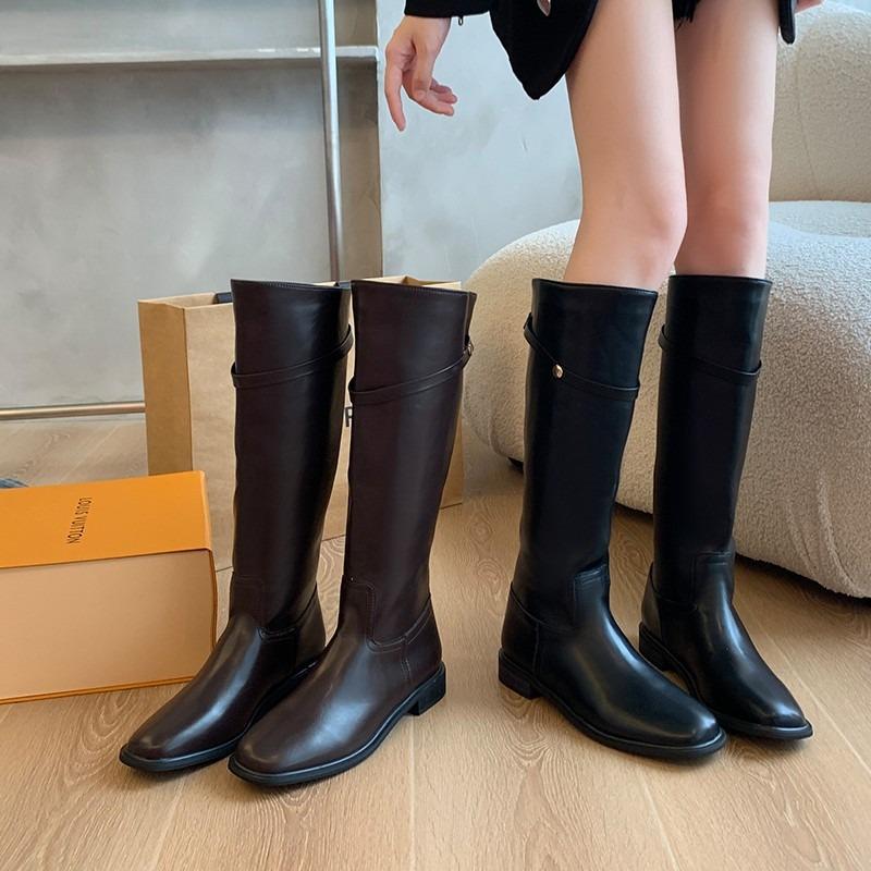 Spring and Autumn, But Knee Thick-soled Boots for Women, Thin for Small Men, Thick Heels, Elastic Thin Boots, Knight Boots, High Boots for Women