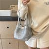 Large Capacity Vegetable Basket Bag Pure Color Shoulder Bag PU Leather Bucket Bag  Lady/Girls