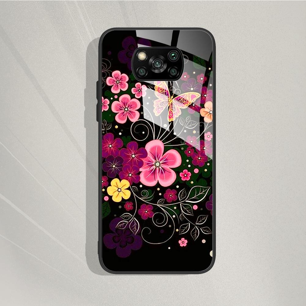 For Xiaomi Poco X3 X 3 Pro NFC X3Pro Pocox3 Pro Stylish Painted Cover Tempered Glass Phone Case For Poco X3 Pro Back Cover Coque
