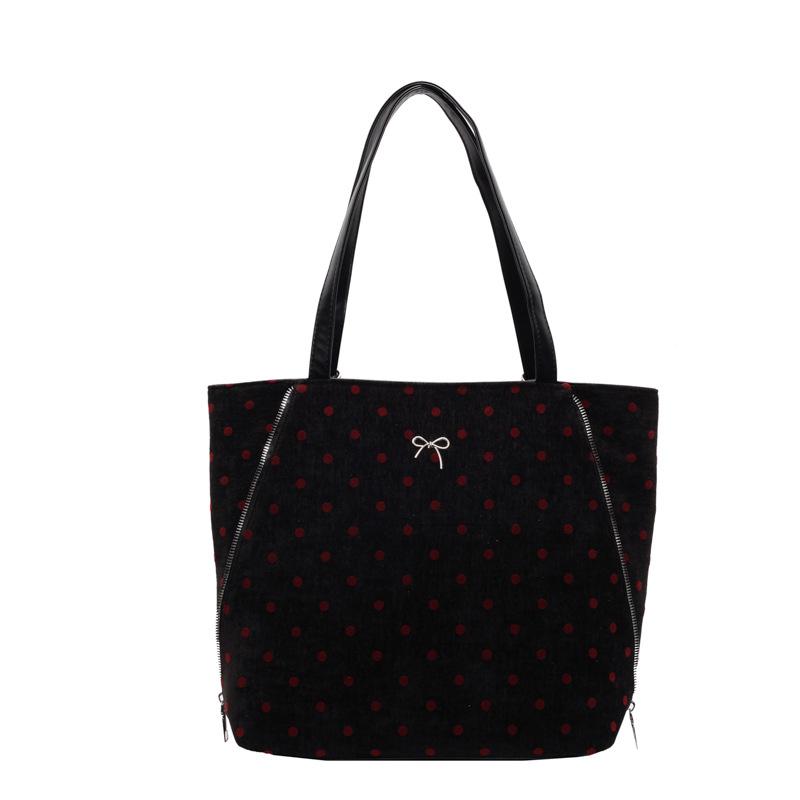 Vintage Tragetasche Damen Dot Print Unterarmtasche Große Kapazität Umhängetasche Multifunktionaler Rucksack