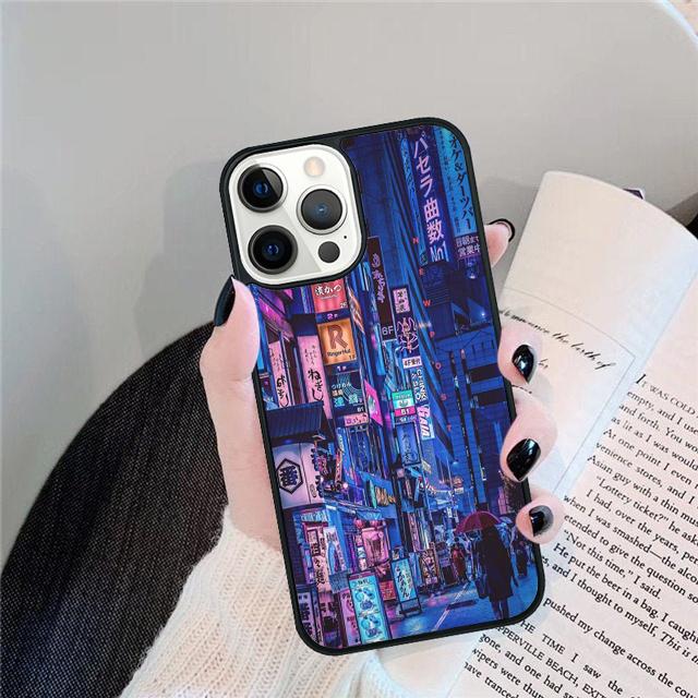 Japanese streets Tokyo Neon Wonderland phone Case For iPhone 16 15 14 Plus X XR XS apple 16 11 12 13Pro Max coque