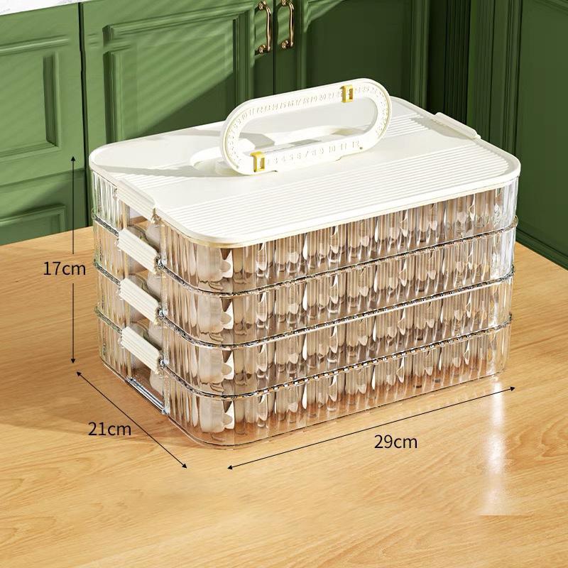Dumplings Storage Box 3/4 Layer Fridge Food Grade Flash freezing Wonton Keep fresh Seal Leak Proof Deli Meat Date Recording