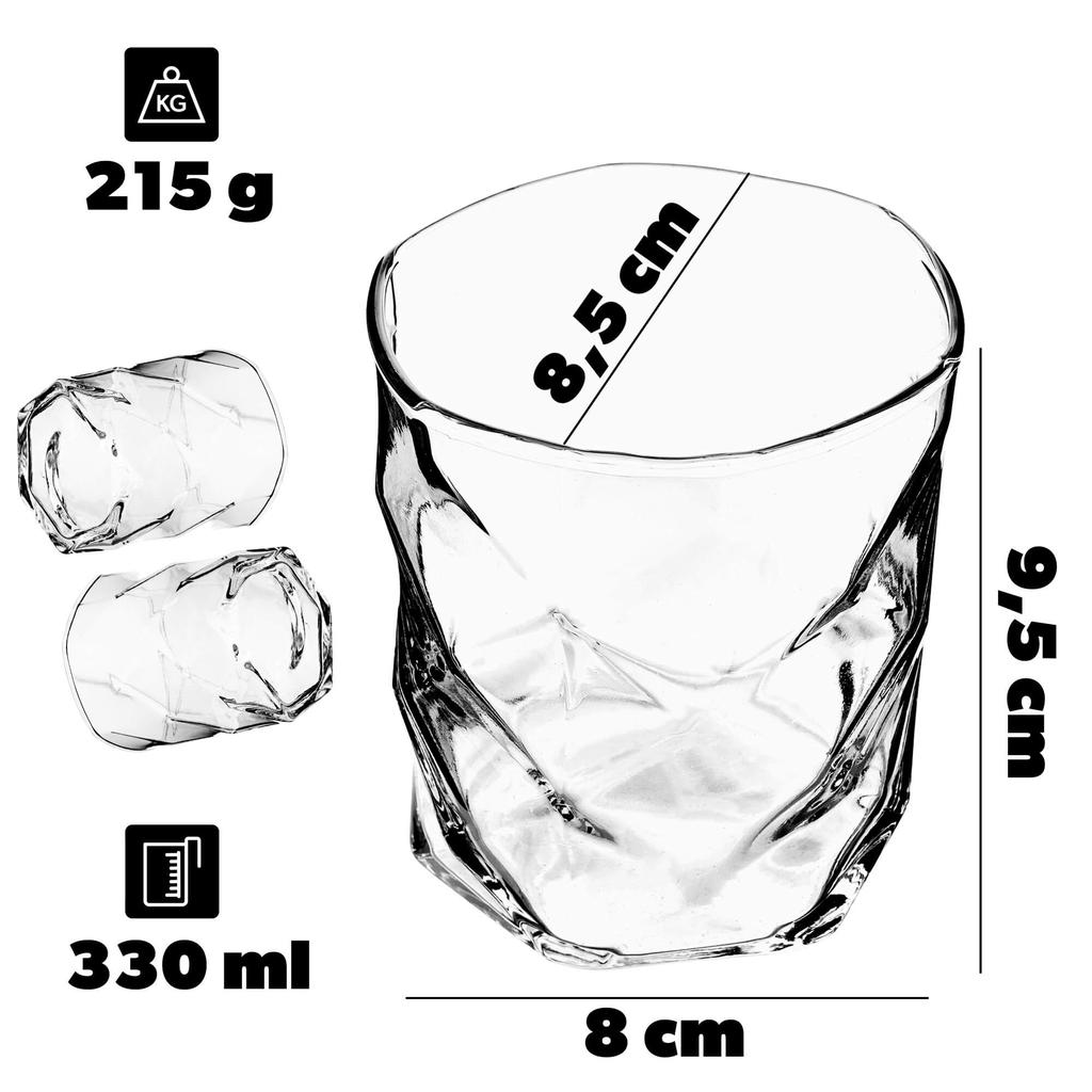 KADAX Glass For Drinks And Beverages 330ml