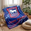 Ipswich Town Custom Name Text Flannel Blanket Soccer Logo Personalized Fleece Throw Blanket Special Gift For Sofa Bedroom Home