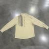 Men Linen Blend Long Sleeve Shirt, Mandarin Collar Ethnic Geometric Print Half Button Henley Shirts Casual Beach Bohemian Tops For Men Multiple Colors