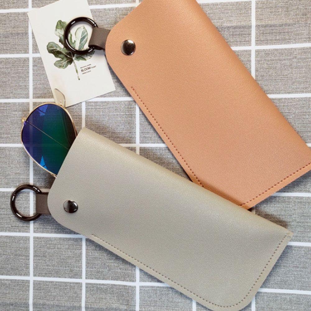 with Keyring Sunglasses Pouch PU Leather Hanging Sunglasses Eyewear Accessories