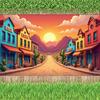 Western Scene Decoration Desert Scene Desert Scene Banner Sunset Background Colorful Sunset Outdoor Banner For Wall Decoration