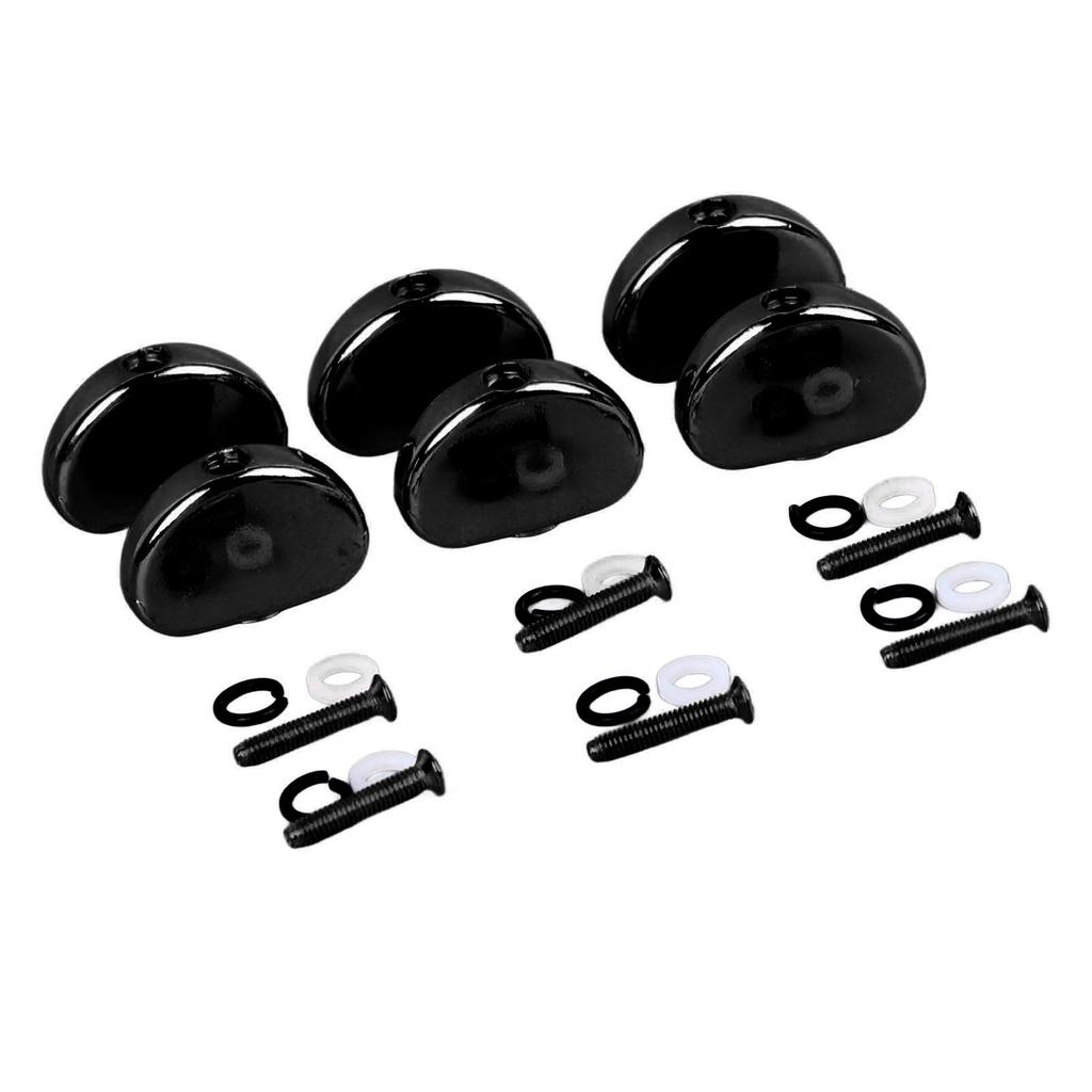 6Pcs Electric Guitar Tuning Peg Key Button Folk Guitar Tuning Peg Handle for Replacement Black