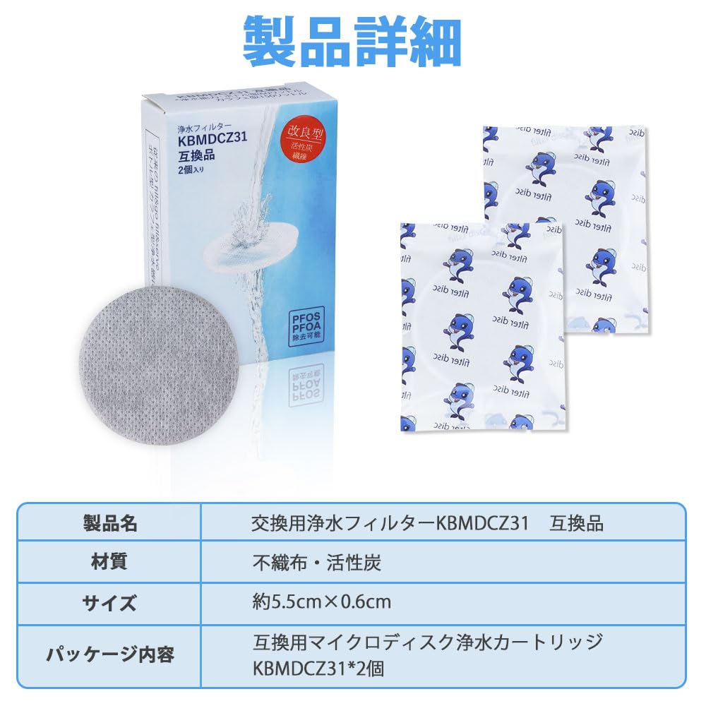 Improved Brita MicroDisc Cartridge KBMDCZ31 Replacement Water Compatible with Water and Water High PFOA and PFOS Pack of 2 Filter, Bottles, Carafes,