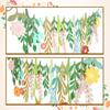 Flower Banner, Groovy Boho Floral Leaf Banner, Double-Sided Waterproof Colorful Wildflower Party Decorations for Birthday Garden Wedding Backdrop