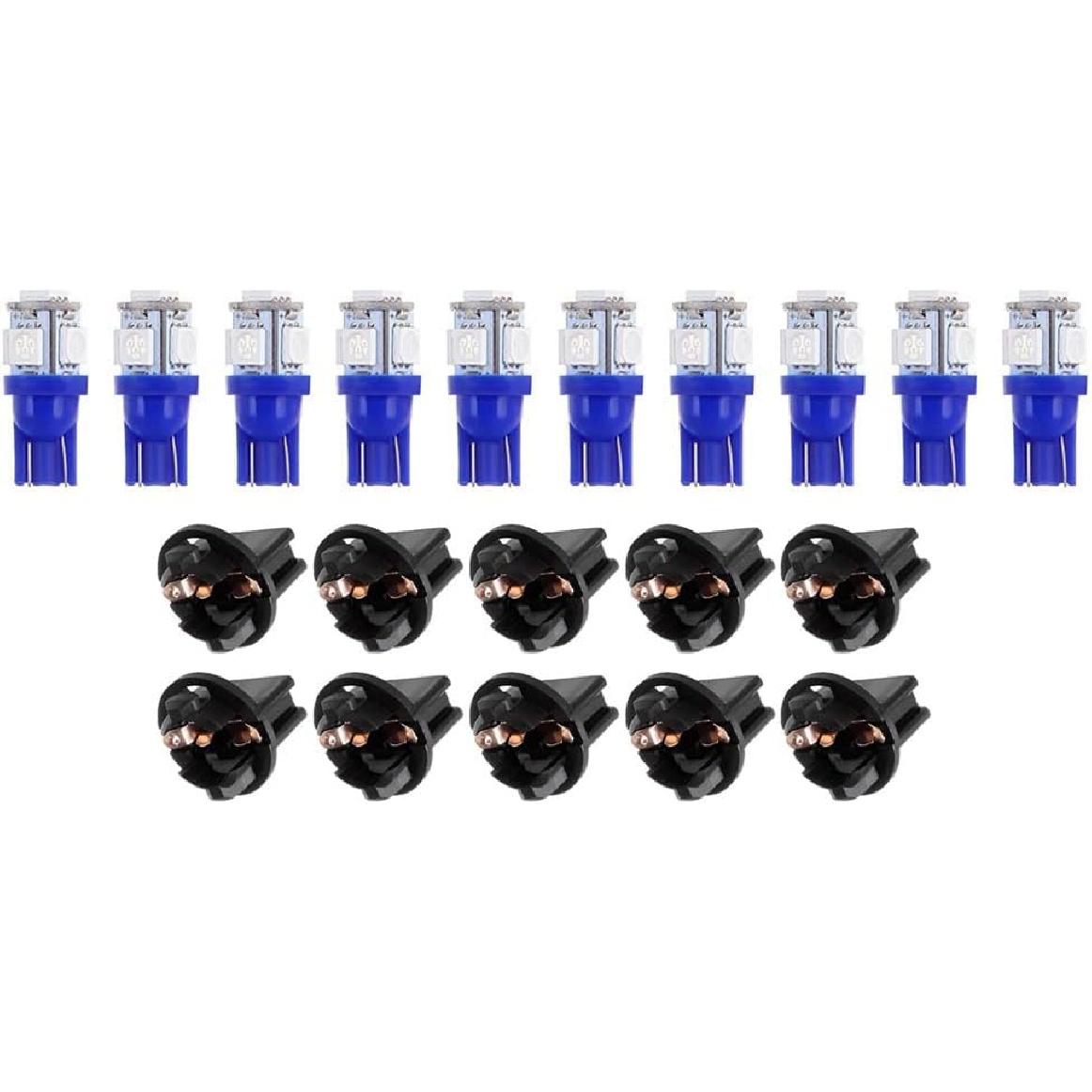 

cciyu 10 Pack Blue T10 5-5050-SMD PC194 LED Bulb Instrument Panel Cluster Dash Light Twist Lock Socket Fit 2000-2002 For Honda Accord