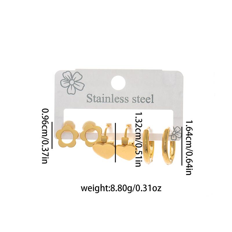 Stainless Steel Butterfly Heart Star Round Earrings For Women Fashion Simple Daily Jewelry Gifts Wholesale