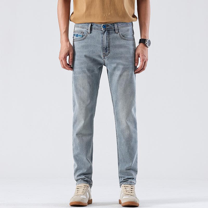 

Новые высококачественные брюки-девятиточки, тонкие, светлые, облегающие, маленькие прямые джинсы 38