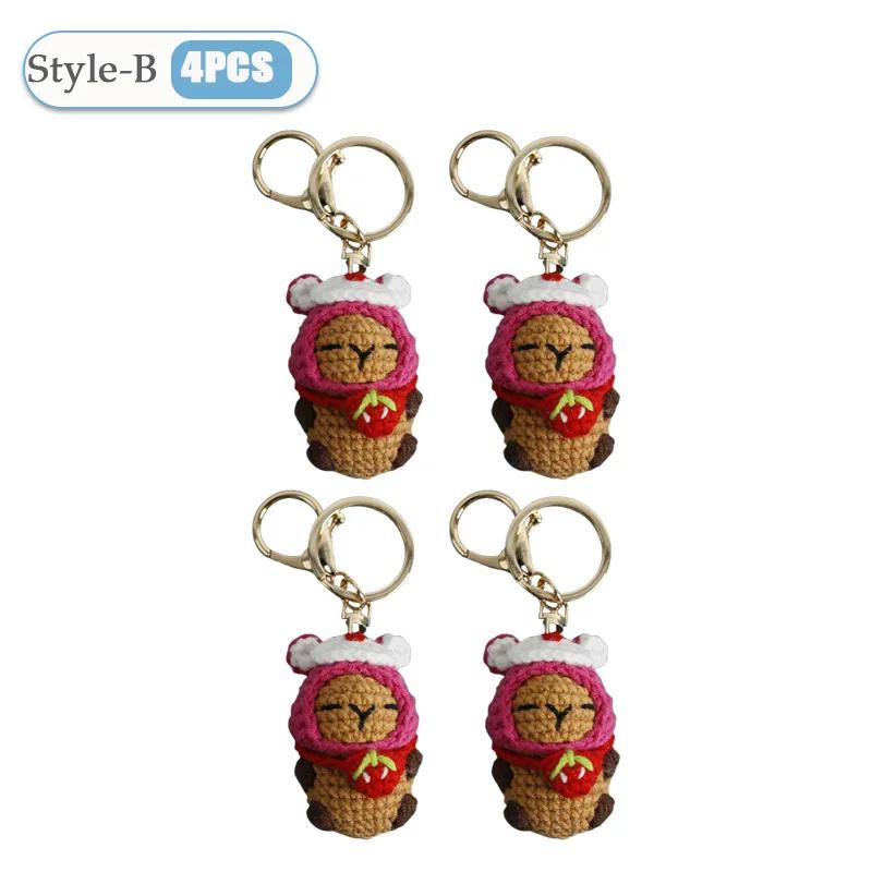 1-10PCS Capybara Crochet Doll Ornament Crochet Positive Energy Dolls Handmade Toy Desk Office Room Decoration Christmas Gifts