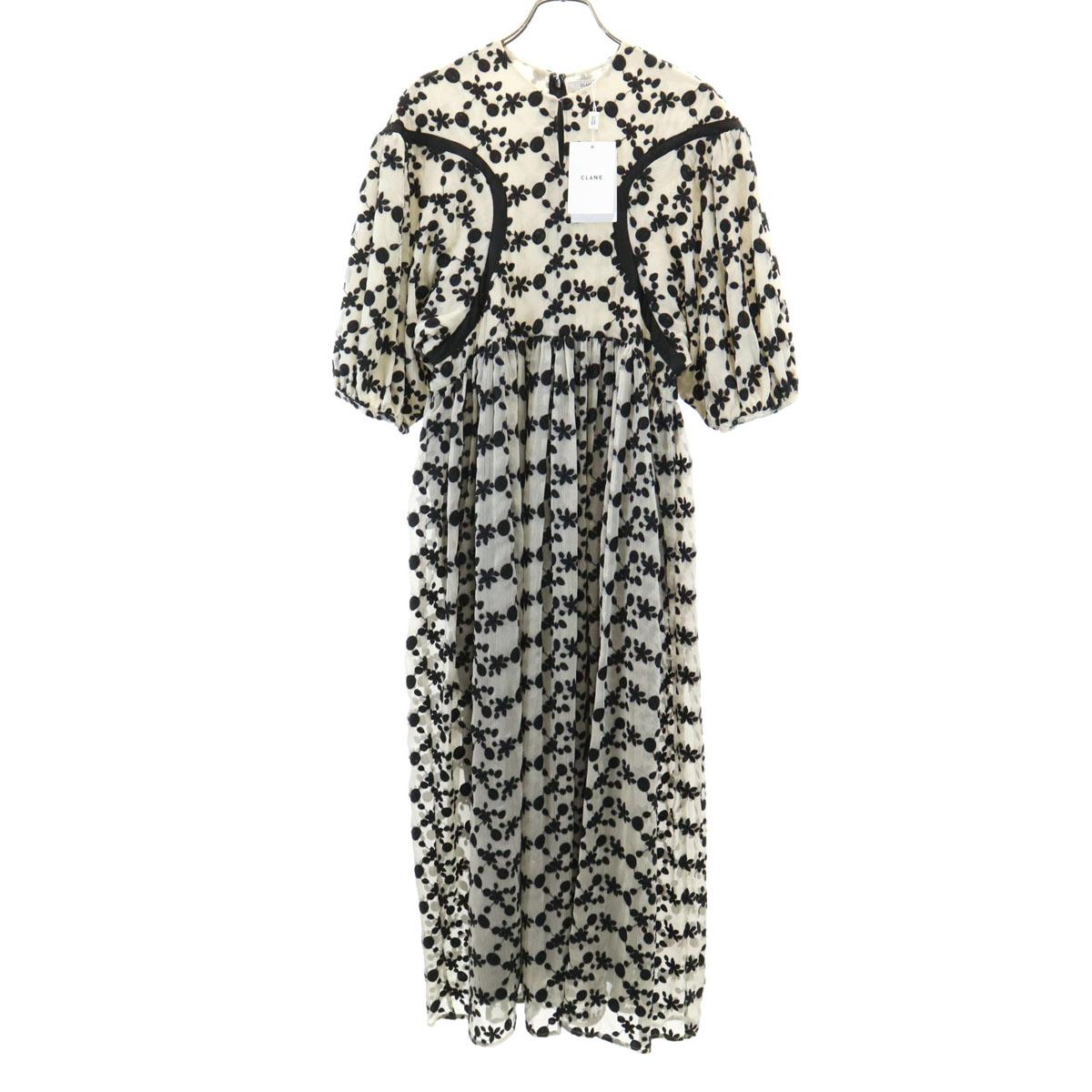 

неиспользованное платье CLANE с цветочным узором, рукав три четверти, вышивка, 1 женское, б/у