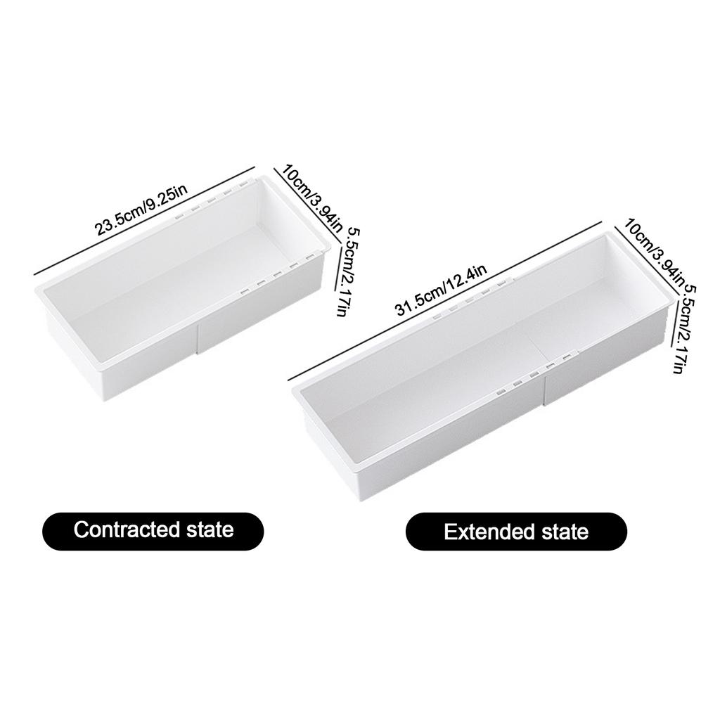 Universal Extendable Drawer Organizer Durable Plastic Multi-Size Desk Drawer Organizer for Makeup Cosmetic Bedroom Dressers Tool