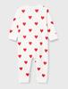 Heart Print Legless Romper Baby Girl A00E901 12MONTH Red PB21 PB200 [Petit Bateau]
