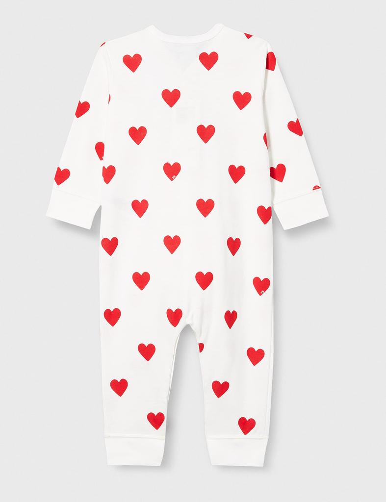 Heart Print Legless Romper Baby Girl A00E901 12MONTH Red PB21 PB200 [Petit Bateau]