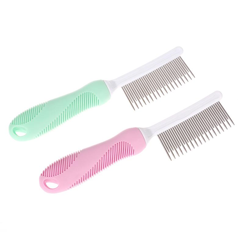 

Расческа для груминга с длинными и короткими зубьями из нержавеющей стали, длинная шерсть, расческа для удаления блох и клещей у домашних животных, кошек и собак, инструмент для удаления блох и клещей, товары для животных