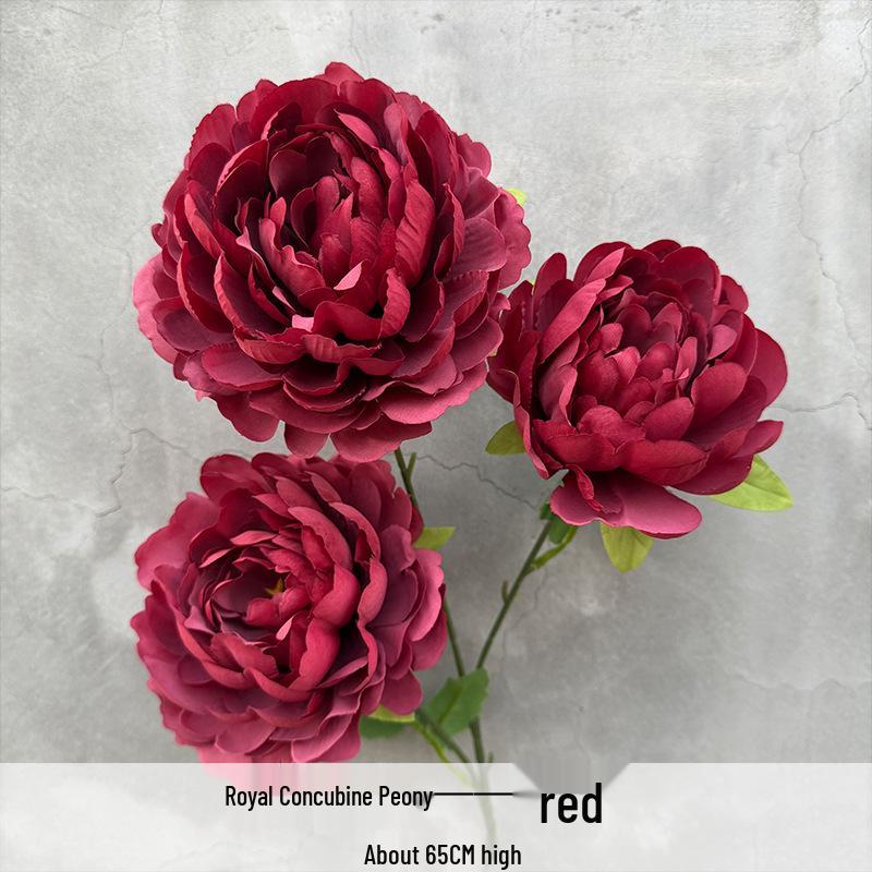 

European Noble Peony: 3-Head Peony for Weddings, Halls & Arrangements - Elegant Fake Flowers