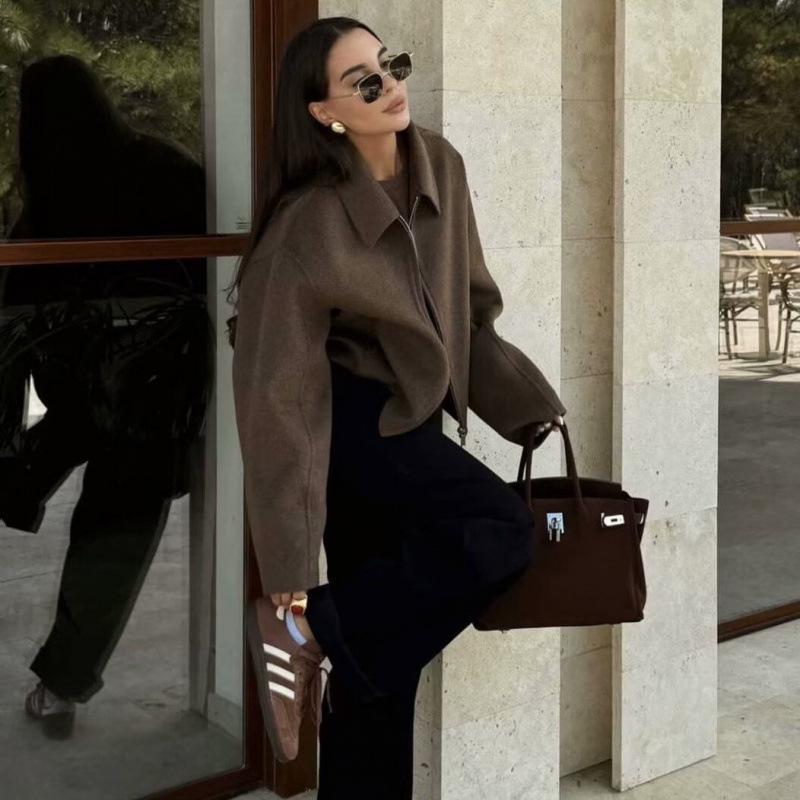 European & American Women's Retro Color Lapel Short Jacket