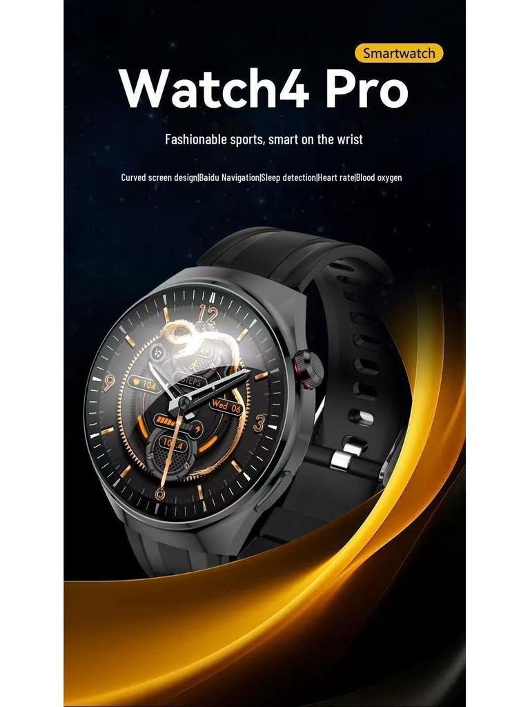 Runde Watch4P Smart Bluetooth Smartwatch mit Blutsauerstoff- und Herzfrequenzüberwachung, Schrittverfolgung