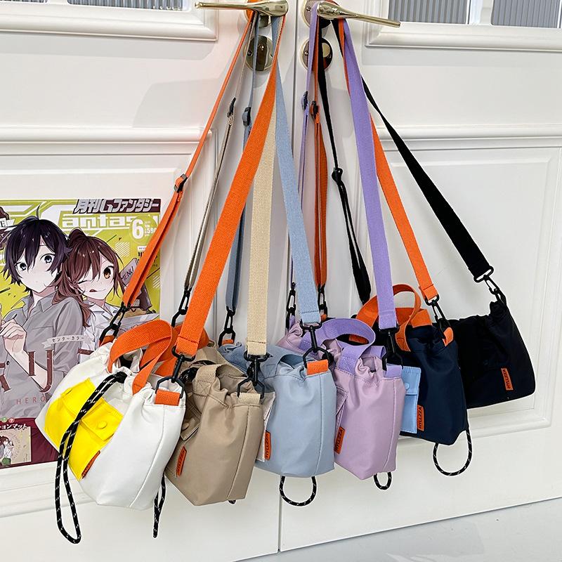 Lightweight Nylon Color Block Crossbody Bag for Women Small Shoulder Purse