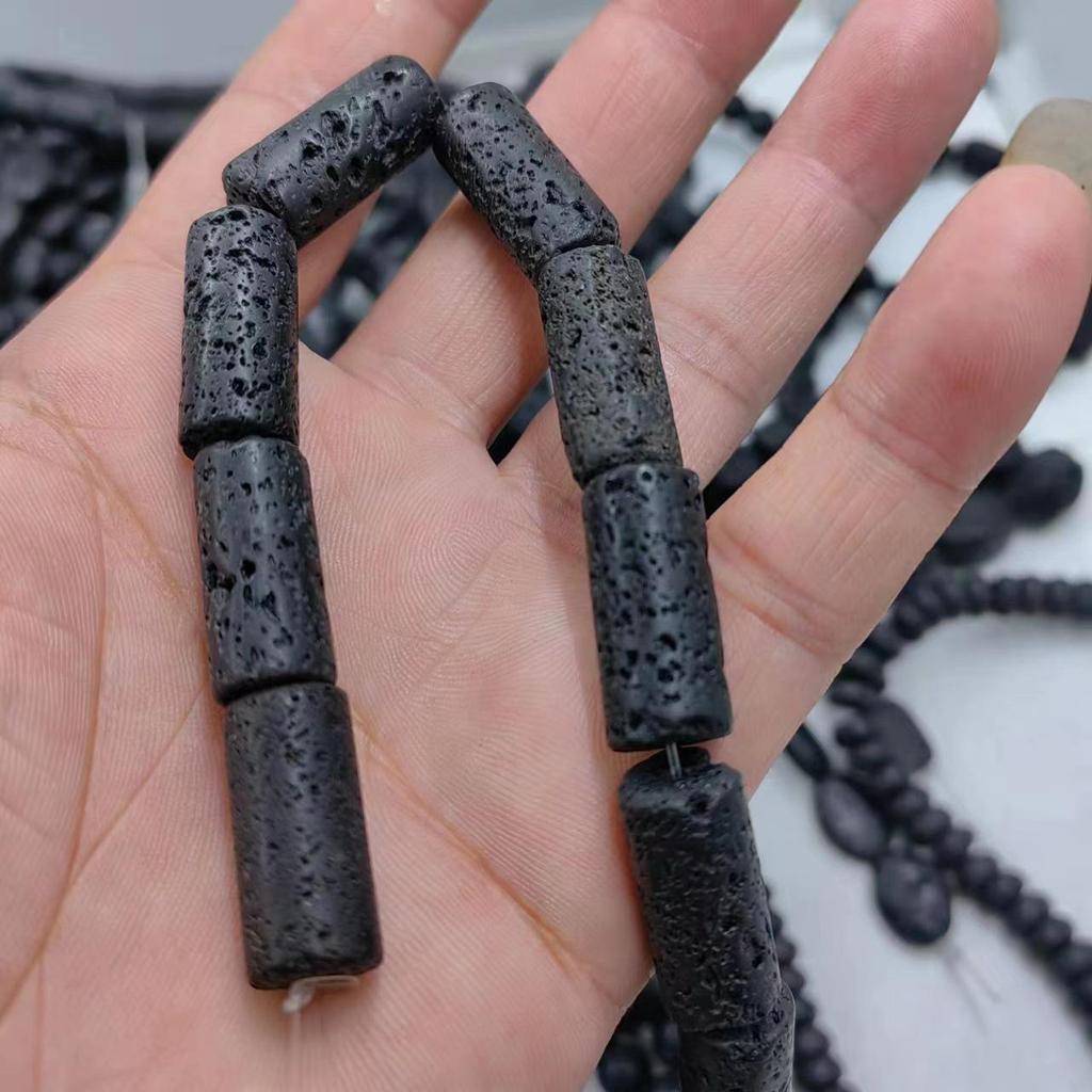 Volcanic Stone Bead Jewelry: Round, Square, Abacus, Rectangular Beads for DIY Bracelets & Necklaces.