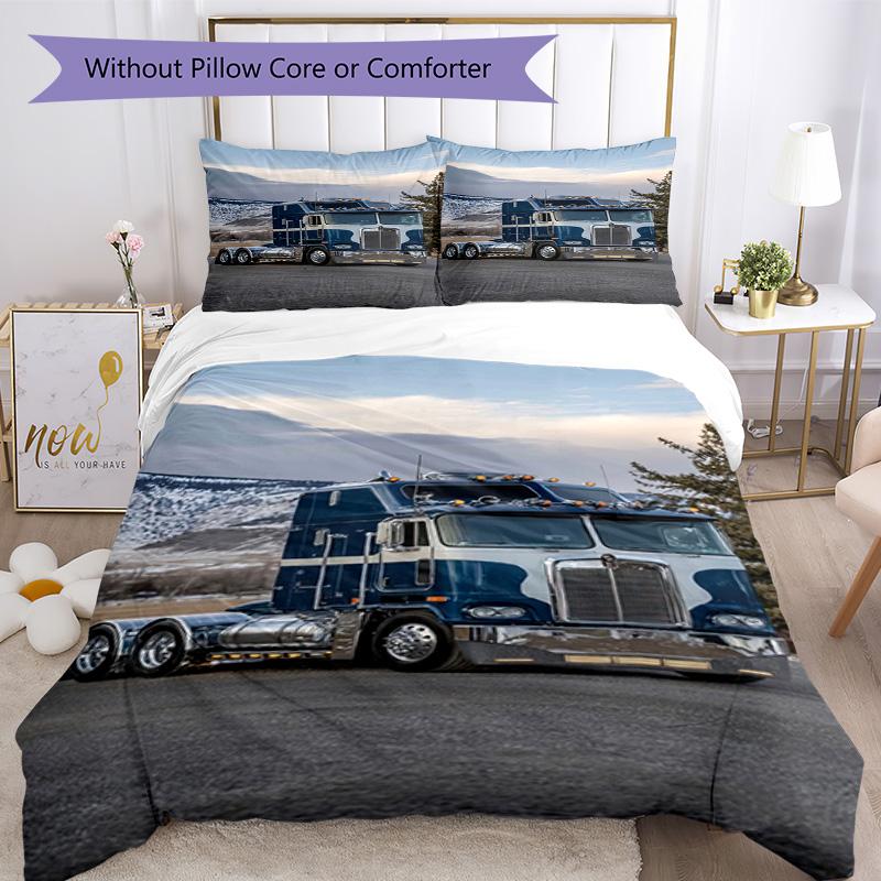 Ensemble de literie KW Camions Lourds Housse de couette respirante avec taies d'oreiller Décoration de maison Cadeau d'anniversaire