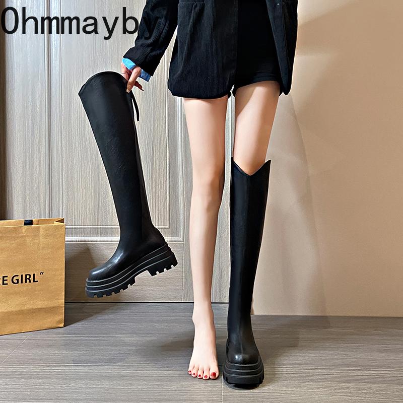 Winter Fashion Elastic Slim Women Long Over The Knee Boots Street Style Platform Thick Bottom Party Stripper Female Shoes