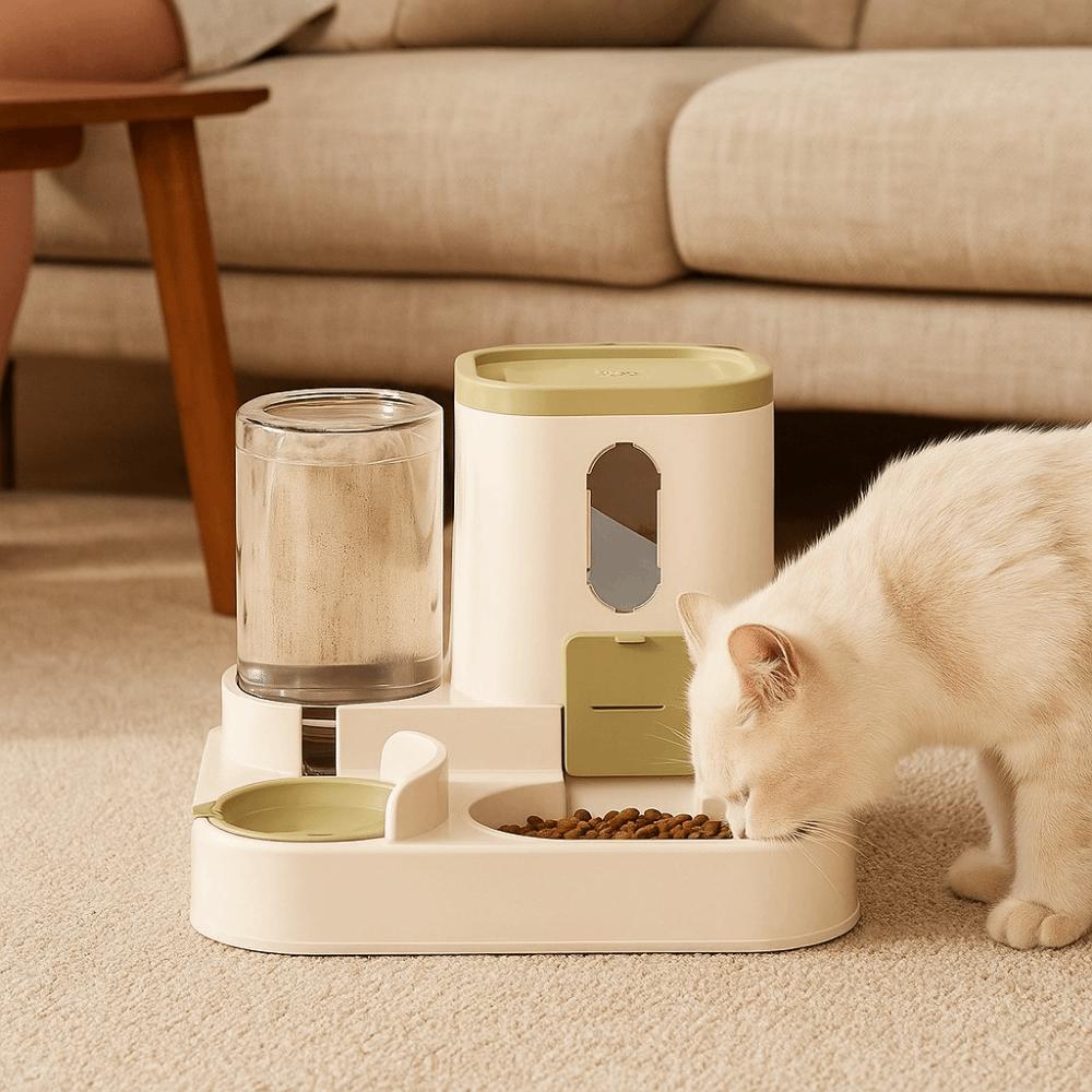 Dry Wet Separation Automatic Cat Water Feeder Integrated Cat Dog Food Bowl  for Water Feeding