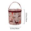 Good-Household Daily Storage Bag Round Woven Bag Small Size Knitting Projects Organizer For Yarns, Zipper Storage Bag B