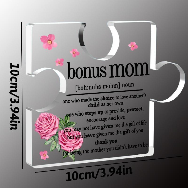 Bonus Mom Appreciation Plaque - Thank You Gift with Photography Utility