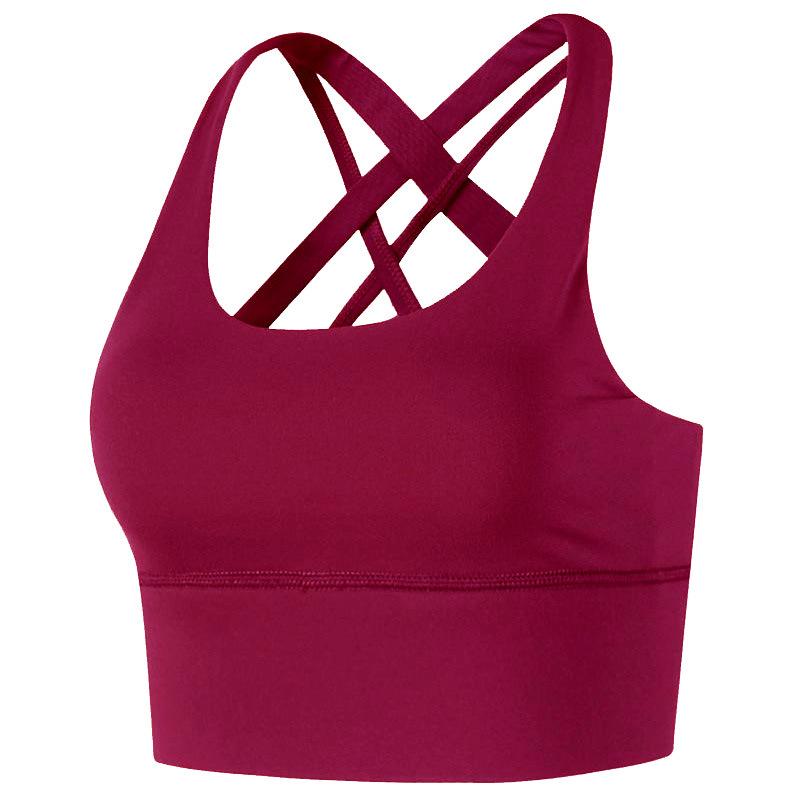 European and American Style Women Shockproof Sports Bra Plus Size Thin Push Up Cross Back Running Yoga Fitness Vest
