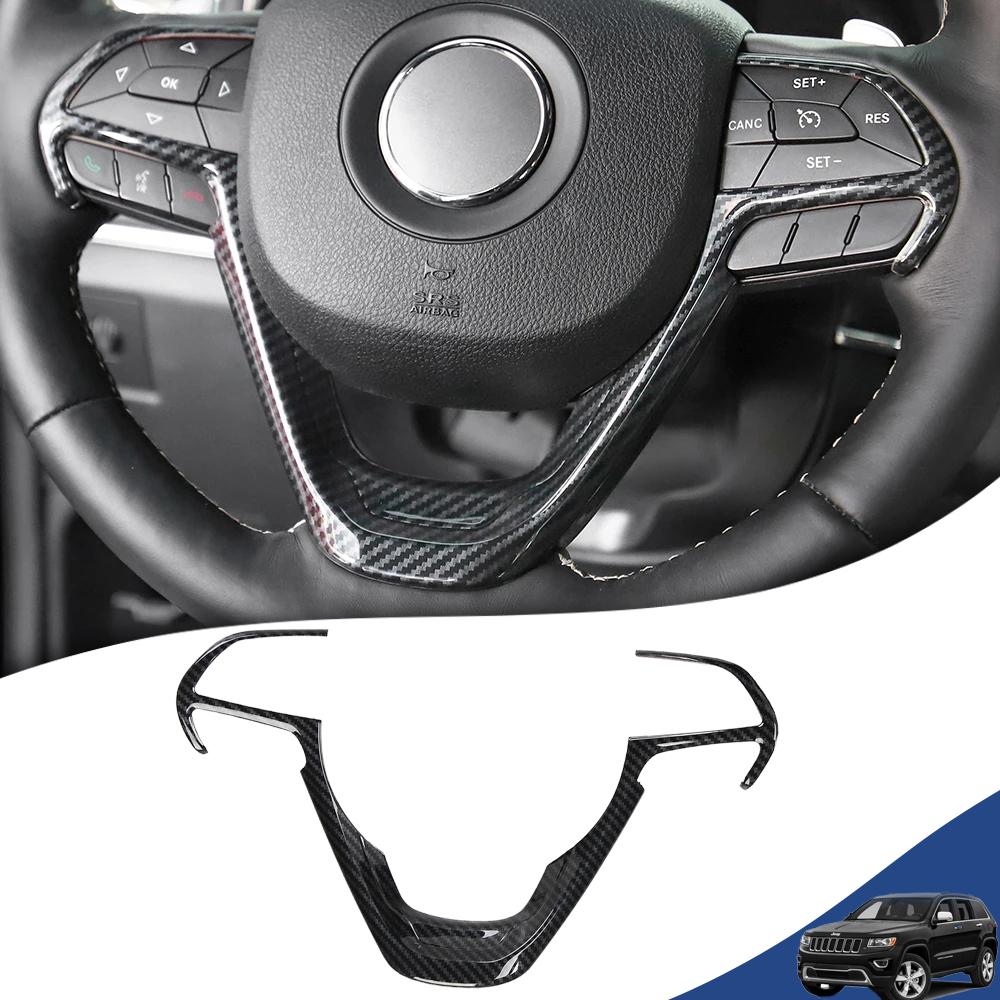 Car Steering Wheel Decoration Cover Sticker Trim Frame for Jeep Grand Cherokee 2014-2020 Auto Interior Mouldings Accessories