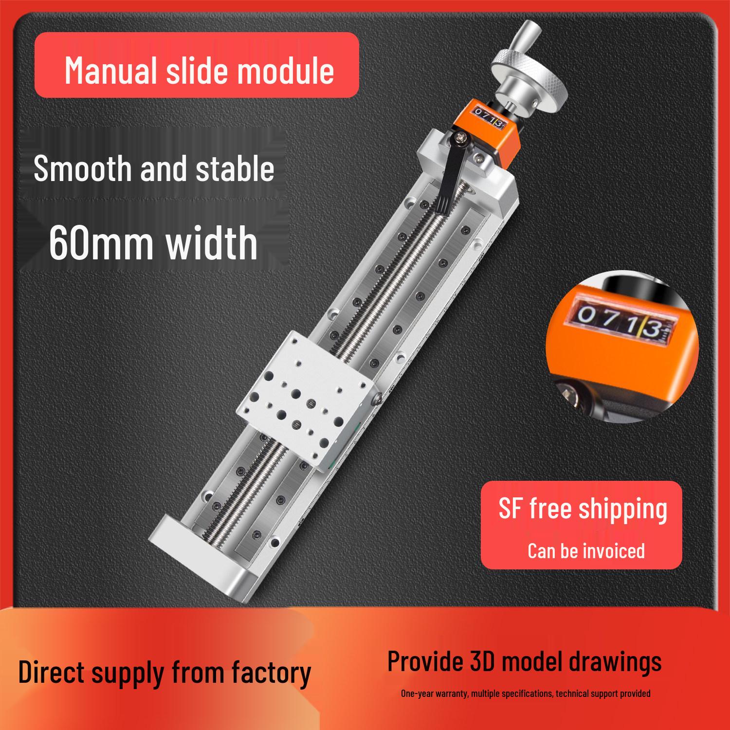 XYZ Fine Adjustment Manual Linear Stage with Digital Display and Self-Locking T-Slot Screw Handwheel 50MM Vertical Digital Display