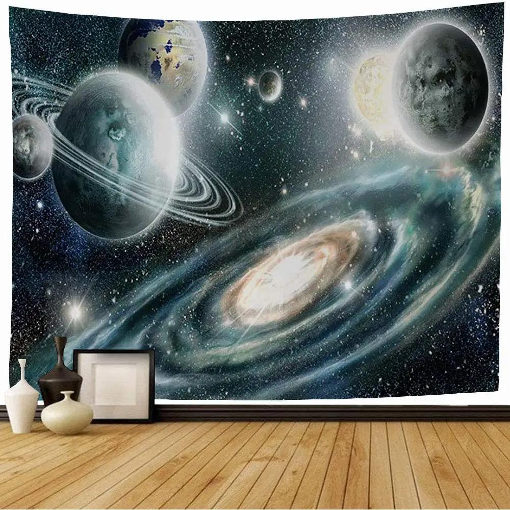 Galaxy Tapestry Outer Space Planet Tapestry Mysterious Universe Tapestry Wall Hanging Decor for Home Living Room Bedroom Dorm