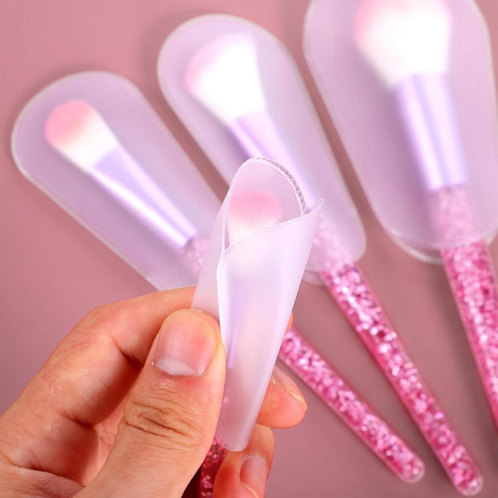Jeffdad 20 Pcs Makeup Brush Covers, 5 Sizes Clear Make up Brush Protective Protector Sleeves for Travel & Storage, Lightweight and Durable Plastic