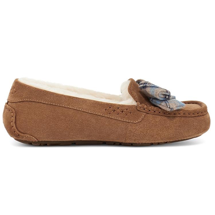 (WMNS) UGG ANSLEY Plaid Bow 'Chestnut' Women's 1127850-CHE