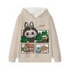 Labubu Printed Kids Long Sleeve Anime Boys Girls Hoodies Autumn Casual Clothes Thin Coat Children Cartoon Jackets Gifts