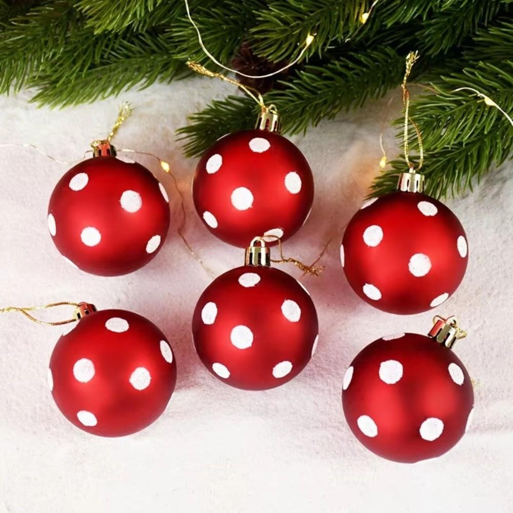 6Pcs/Set Plastic Glitter Christmas Ball Set 6cm Christmas Tree Baubles Holiday Decor