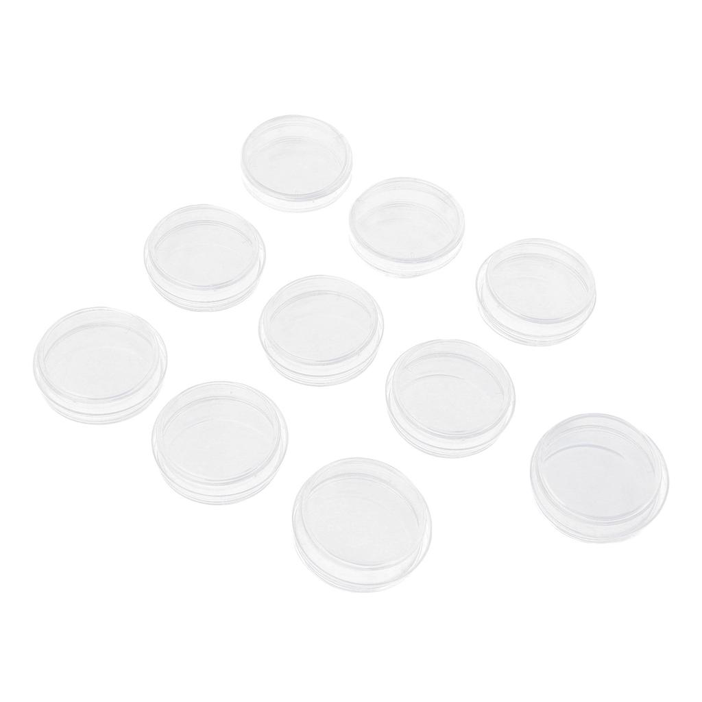 10 stycken petriskålar med lock Genomskinlig plastodlingsskål för laboratorium Skola Vetenskapsprojekt 35 mm diameter 10 mm